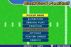 Backyard Football 2006 back cover for GameBoy Advance